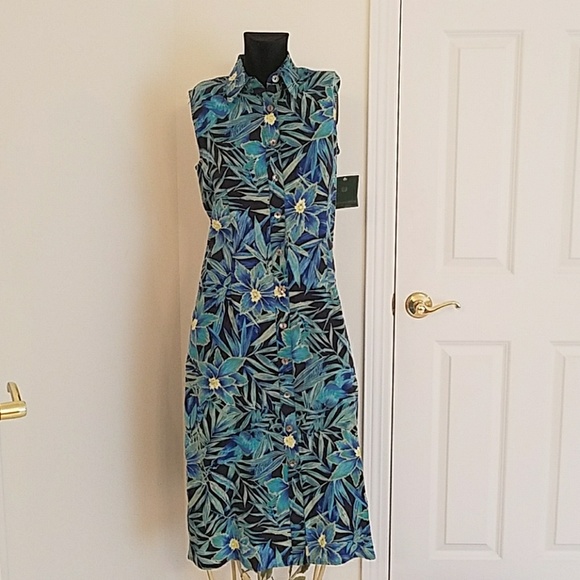 Vintage Dresses & Skirts - Vtg tropical print silk dress 6p